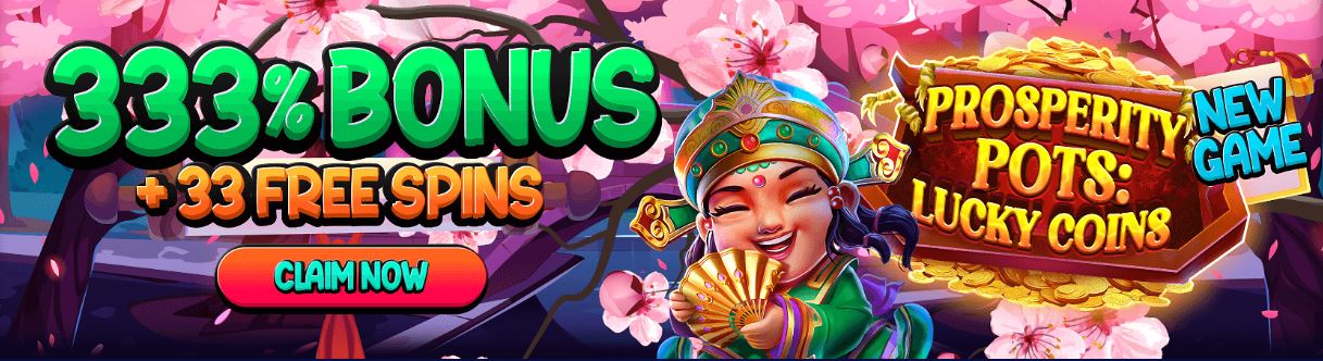 Get 333% bonus and 33 free spins on new slot