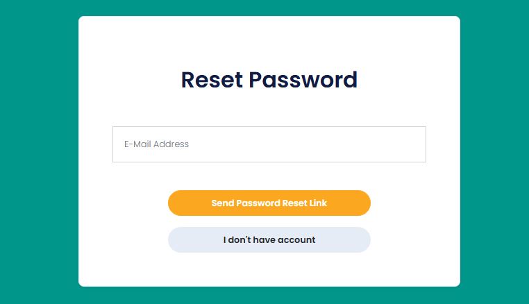 Reset your password by entering email address